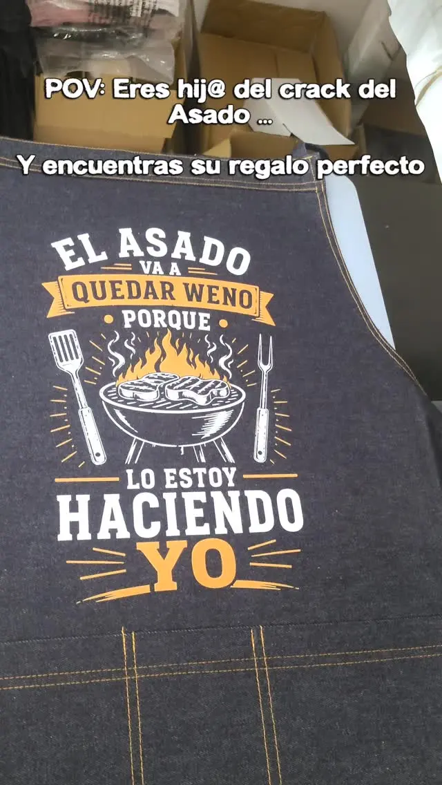 Delantal "El asado va a quedar weno"
